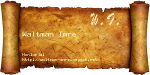 Waltman Imre névjegykártya